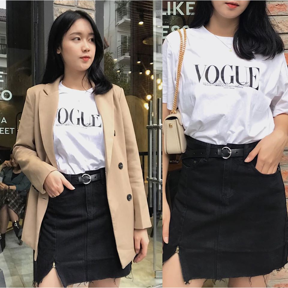 [#VJL2] Váy Jeans JEANSLA Đen Basic Khóa đùi lệch tua rua