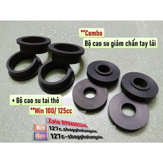 Combo cao su giảm chấn tay lái + cao su tai thỏ Win 100/ 125cc