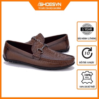 Giày lười da bò dập vân cá sấu ishoesvn is381 - giày lười cao cấp giày ishoes
