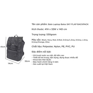 Balo Laptop thời trang Balos SKY FLAP