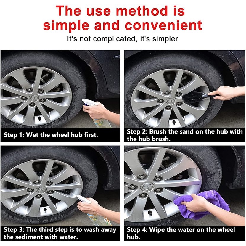 1 bàn chải vệ sinh bánh xe hơi cán dài chất lượng cao