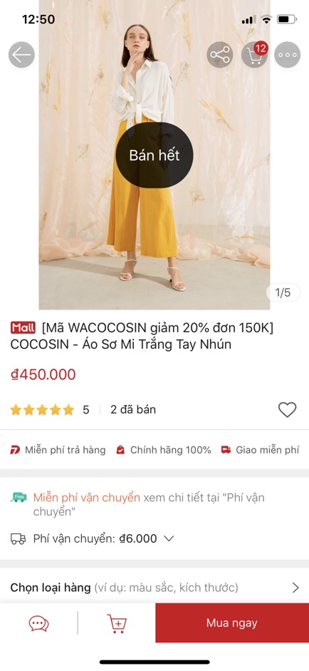 Áo sơ mi trắng Cocosin