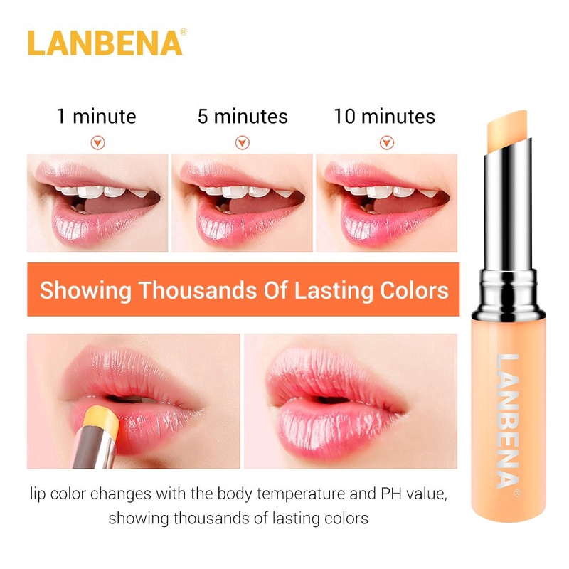 Son Dưỡng Môi Chiết Xuất Từ Acid Hyaluronic Đổi Màu Hoa Hồng LANBENA 1.8g | BigBuy360 - bigbuy360.vn