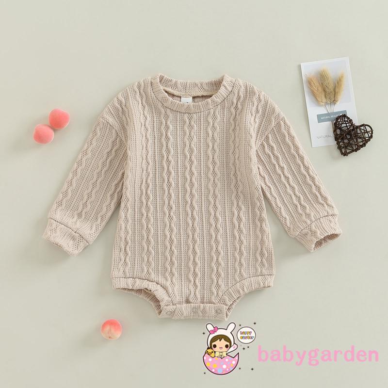 Áo Liền Quần Dài Tay Cổ Tròn Màu Sắc Đơn Giản Cho Bé