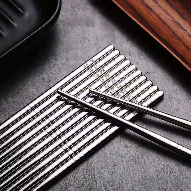 1 Đôi Đũa Inox 304 Chống Trượt An Toàn Cho Sức Khỏe