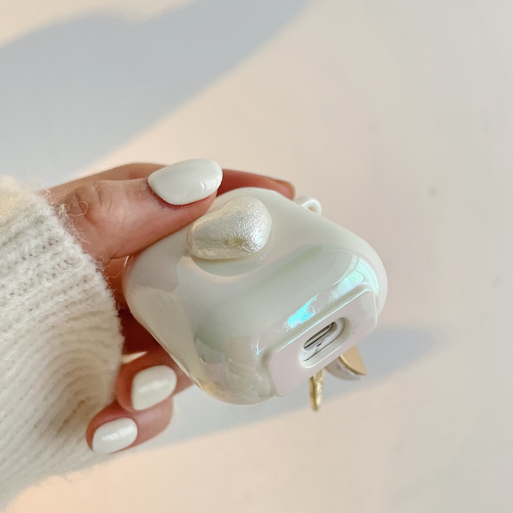 Vỏ bọc bảo vệ hộp sạc tai nghe bluetooth không dây airpods 1/2/pro 3 2021 họa tiết trái tim