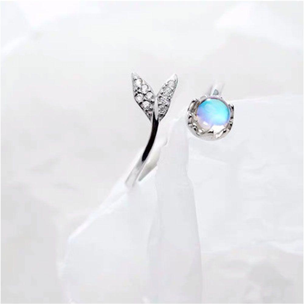 Nhẫn Hở Mặt Kính Tráng Men Màu Đỏ Thời Trang