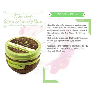 Kem Ủ Tóc Phục Hồi Trẻ Hóa Tóc Hư Tổn Macadamia Natural Oil Deep Repair Masque
