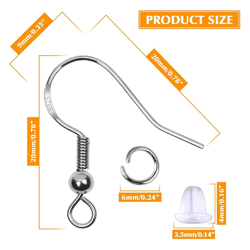 Set 200 Khuyên Tai Móc Câu DIY Hình Cá Dành Cho Nữ