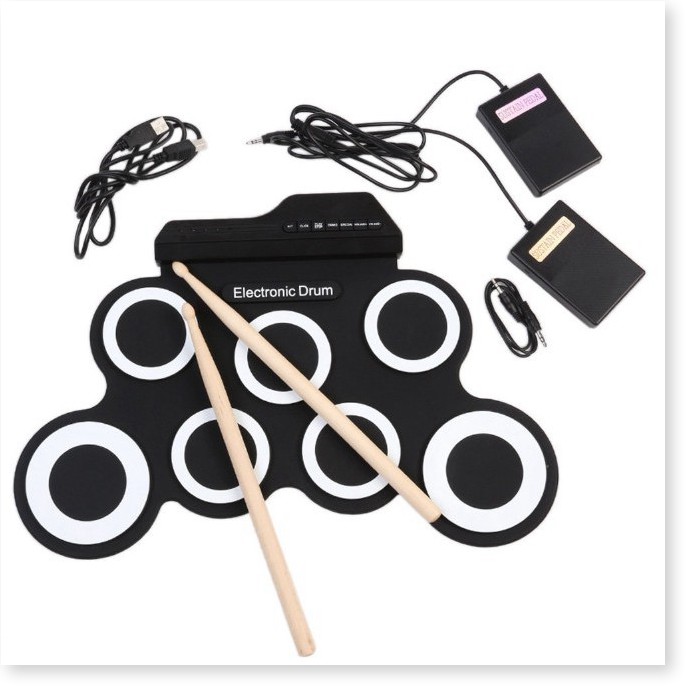 Bộ Trống điện tử Electronic Drum Portable tặng loa Bluetooth 4.0 âm thanh chân thật 2021    -TTHome