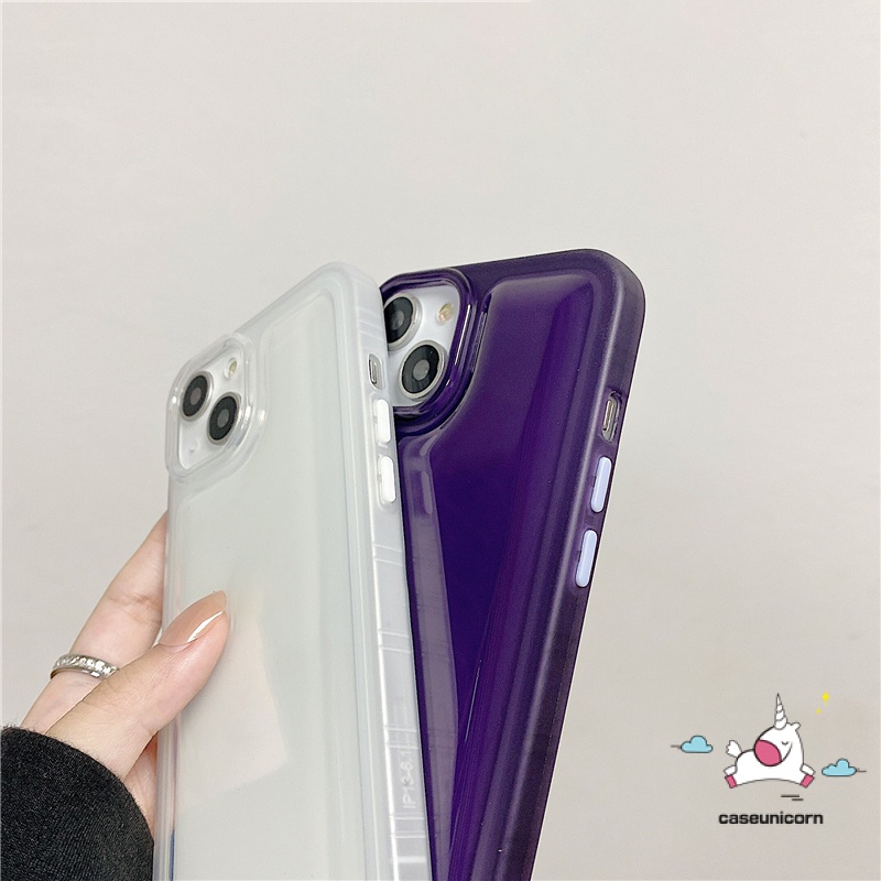 Ốp Điện Thoại TPU Mềm Trong Suốt Chống Sốc Nút Màu Sang Trọng Cho IPhone 14 13 12 11 Pro MAX X XR XS MAX 8 7 14 Plus