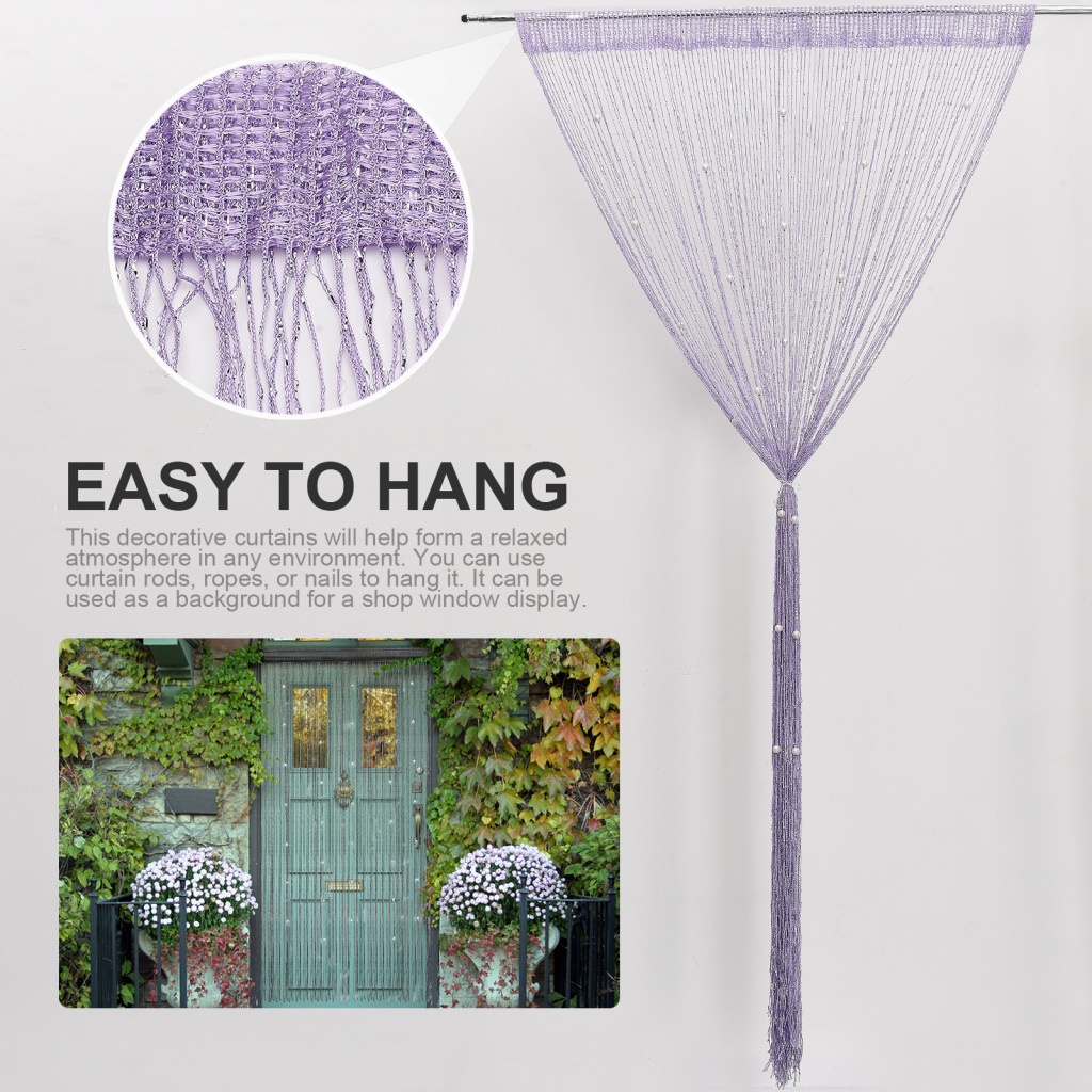 [Hàng Có Sẵn] Rèm cửa sổ Sợi Polyester Đính Hạt Lấp Lánh Kích Thước 39 X 79 Inch