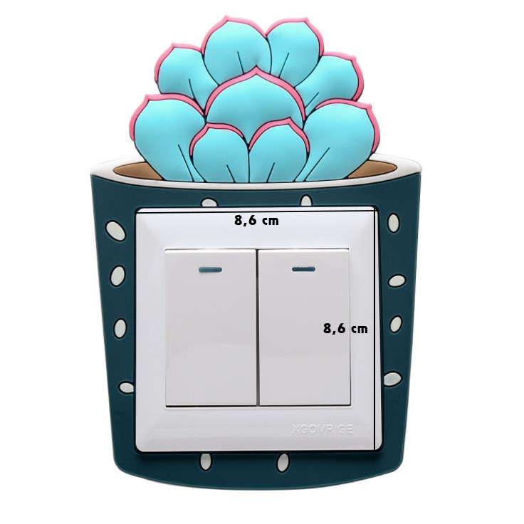 Miếng Dán Trang Trí Công Tắc Điện Phản Quang Trời Tối Hình Cây Xương Rồng Decor Trang Trí Nhà Cửa