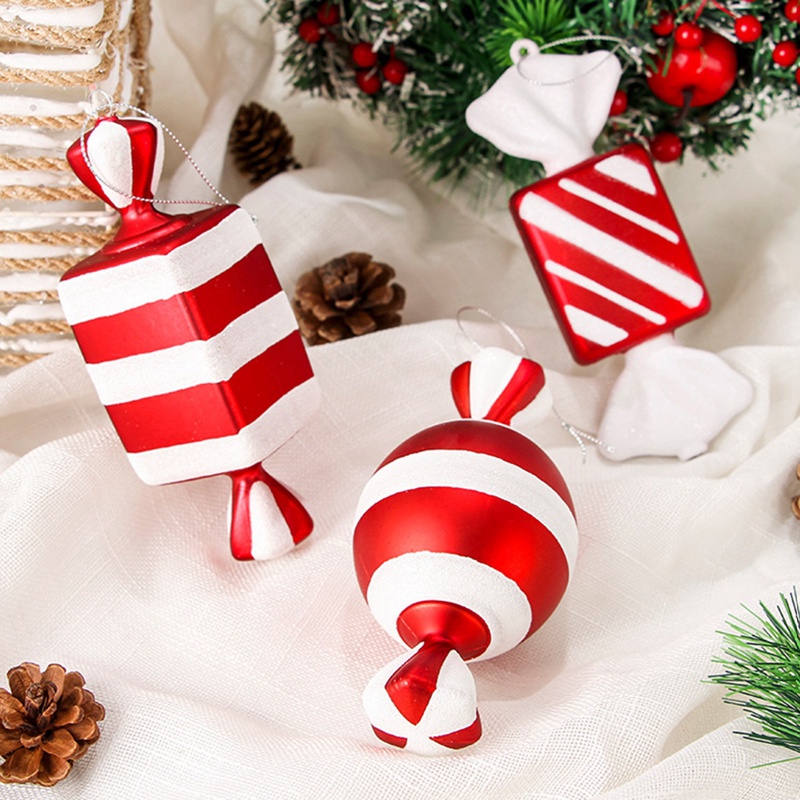 Phụ kiện treo trang trí cây thông noel bằng Pvc 15cm*7cm đính kim sa lấp lánh