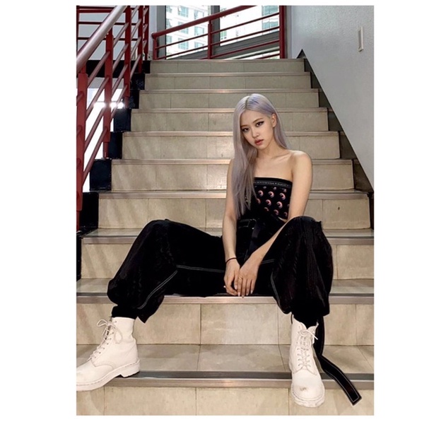 Set đồ quần yếm áo quây ngực BlackPink Rosé