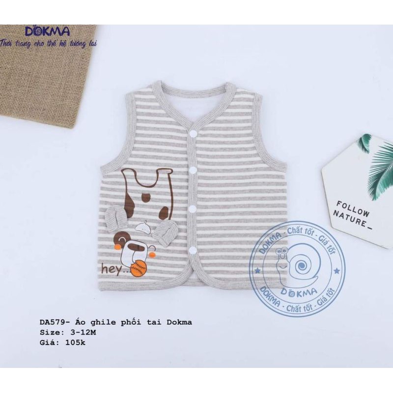 Áo Gile nỉ Dokma cho bé sơ sinh