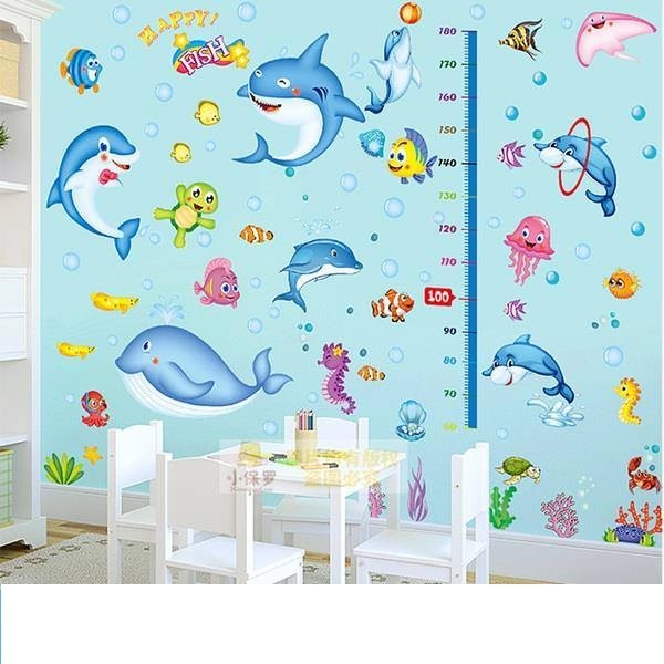 decal dán tường combo cá heo