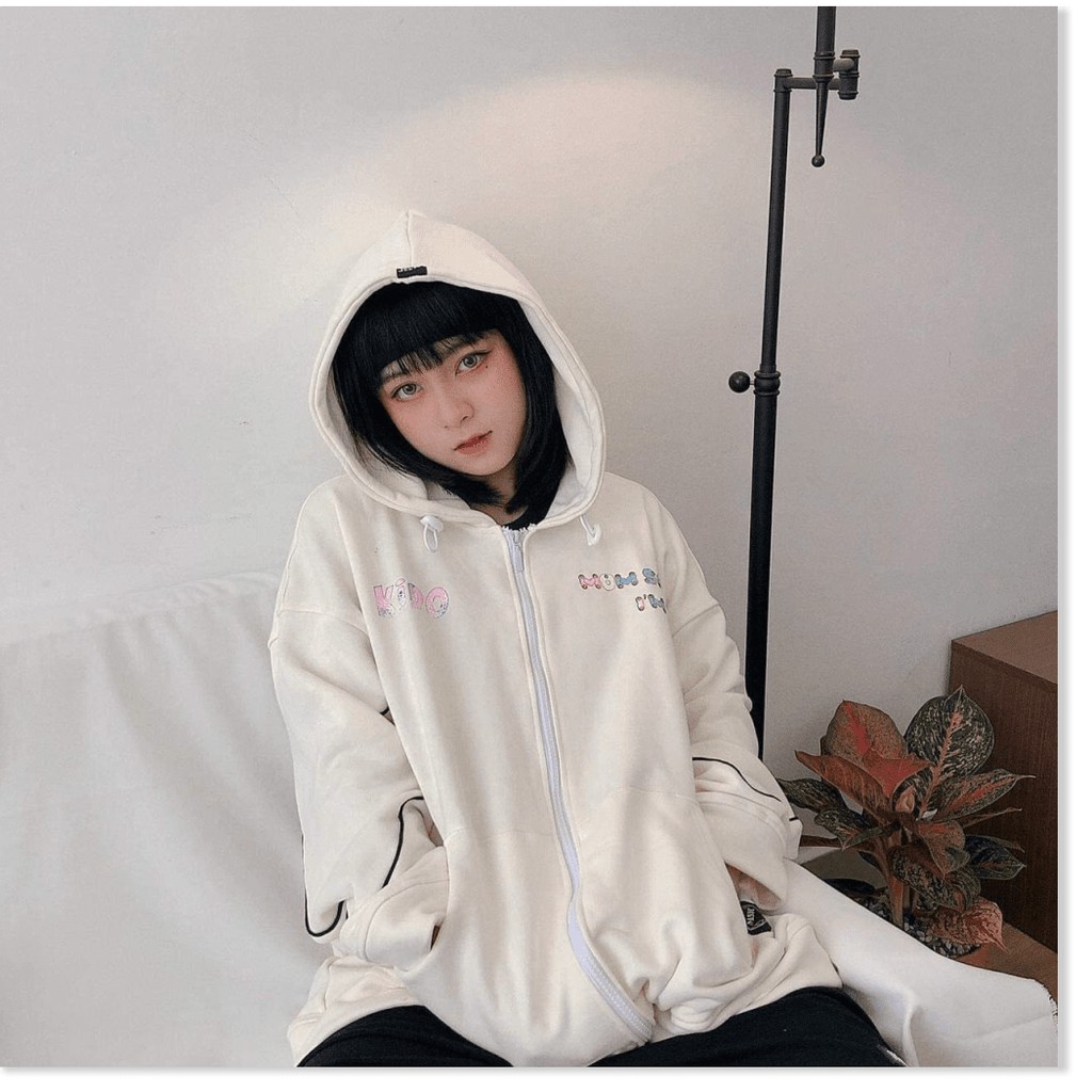 Áo khoác hoodie nam nữ in chữ kido, (FreeSize dưới 70Kg), form rộng phong cách Hàn Quốc, áo hoodie form rộng unisex vải