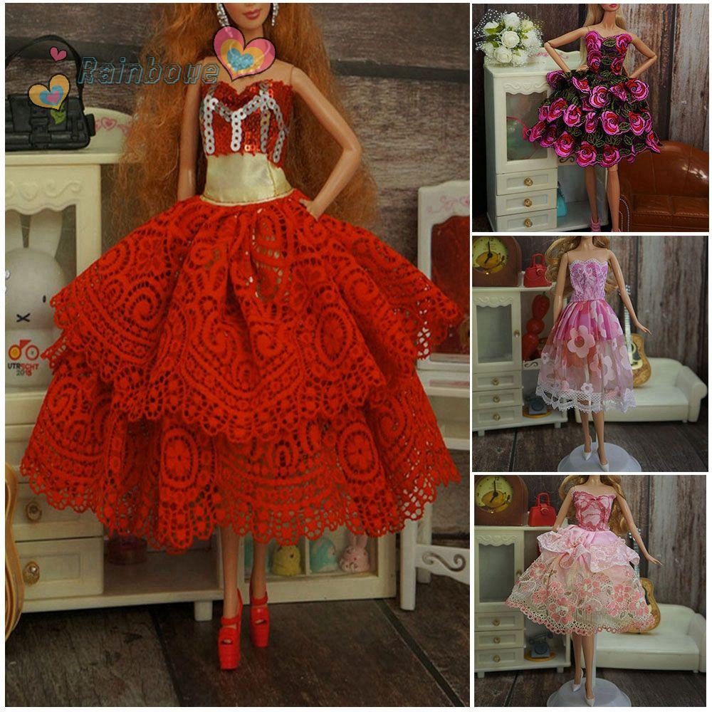 Đầm Búp Bê 30cm Màu Cầu Vồng