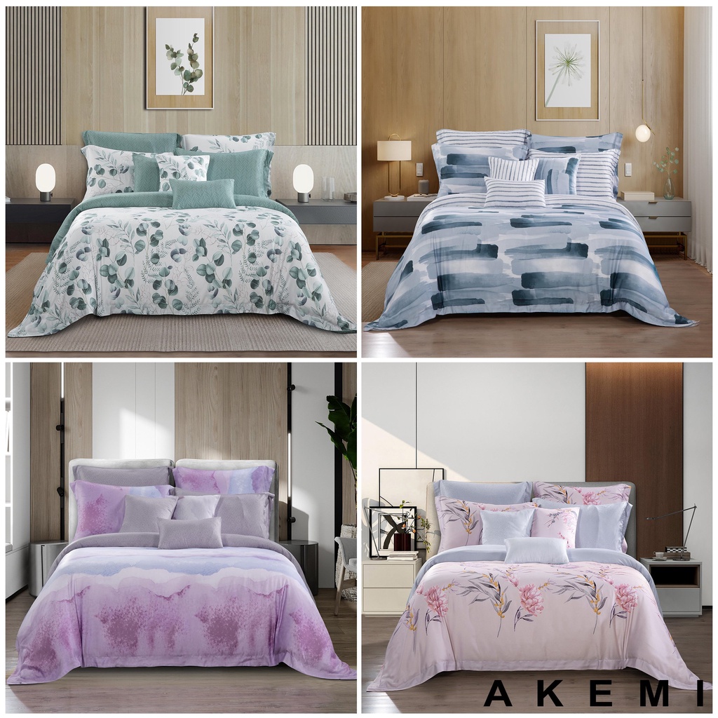 Bộ Chăn Ga và Vỏ Chăn Akemi Uchi Tencel™ Melville Mont, 6 món (King Size)