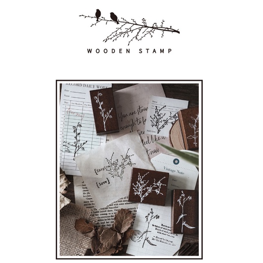 Có sẵn - Đà Nẵng - Con dấu gỗ cổ điển Wooden Stamps - Phụ kiện in mực đóng dấu Trang trí Sổ Tay - Zen Handmade Shop