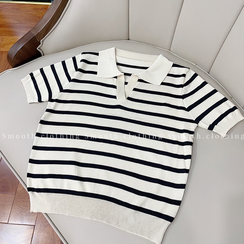 áo polo cổ mở kẻ to | BigBuy360 - bigbuy360.vn