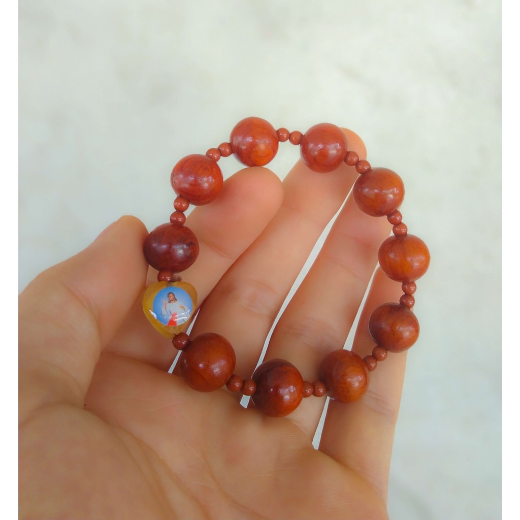 Chuỗi Mân Côi gỗ bách hạt 14ly