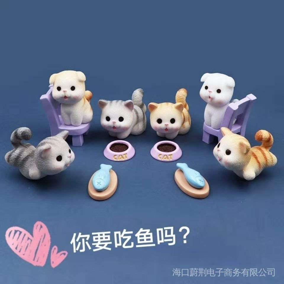 Mô Hình Mèo Con Mini Dễ Thương Dùng Trang Trí Bàn Làm Việc