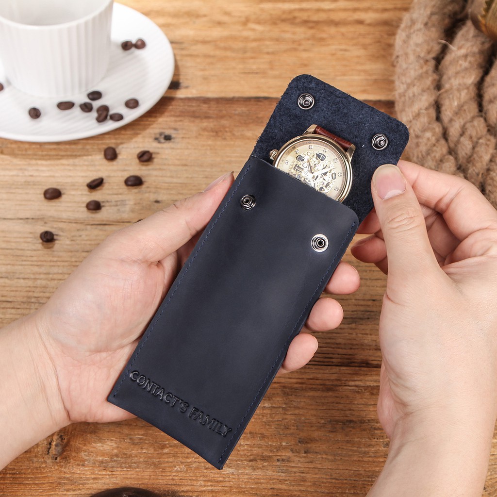 Túi CONTACT'S bằng da ngựa đựng đồng hồ chất lượng cao