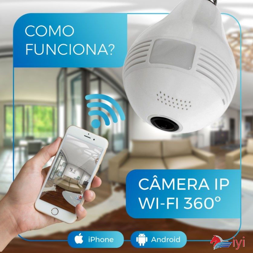 IP Camera An Ninh Máy Ảnh LED 360 VR Cam Gián Điệp Toàn Cảnh Wifi V380