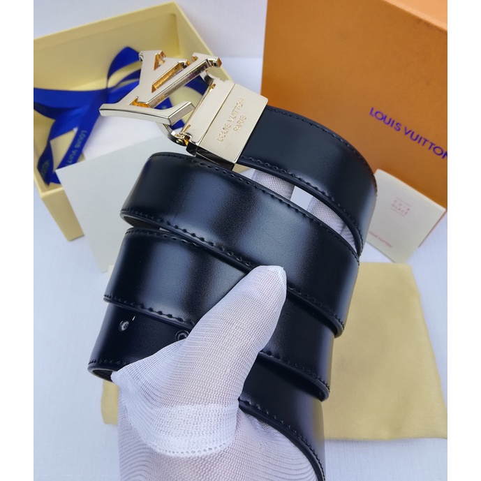 Thắt lưng da có khóa chữ L phong cách công sở thời trang cho nam