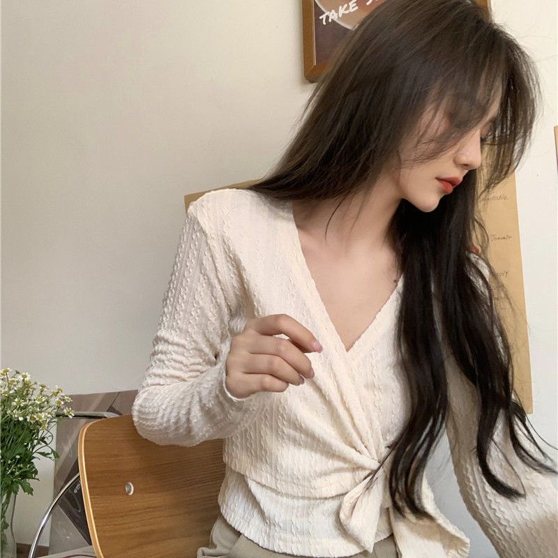 Áo Sơ Mi Tay Dài Ngắn Cổ Chữ V Thiết Kế Mới 2022 Cho Nữ