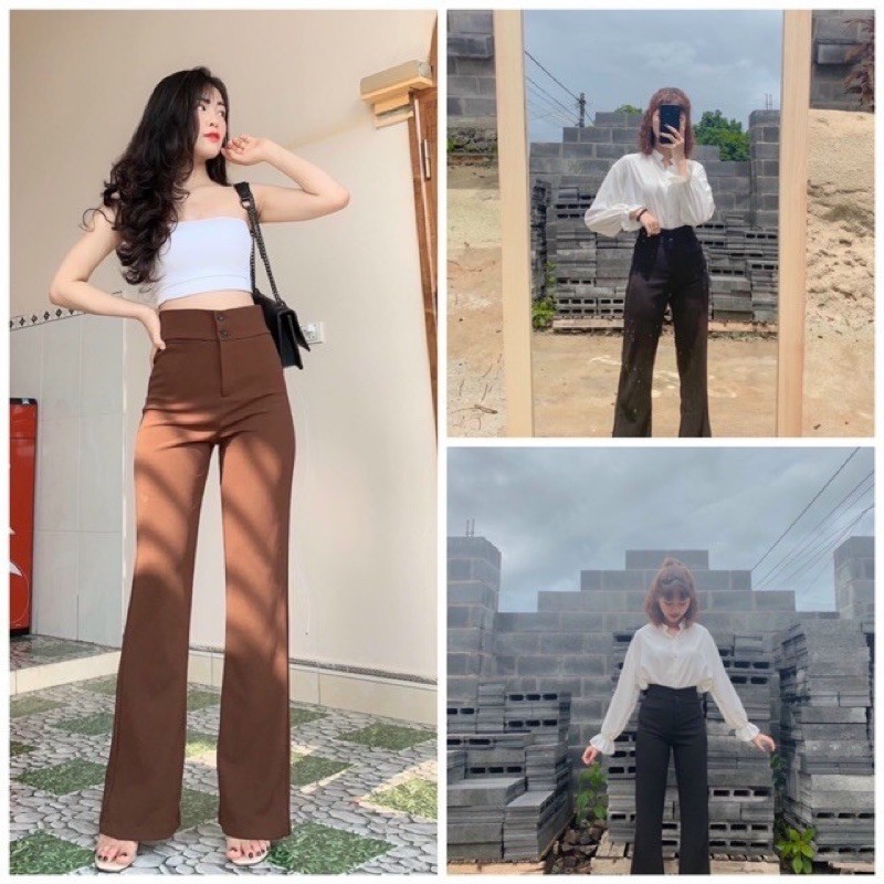 [ Cạp cao- Form chuẩn ] Quần ống xuông cạp cao 2 cúc tôn dáng siêu hot 2020 | BigBuy360 - bigbuy360.vn