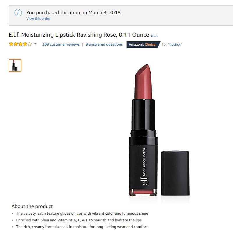 Son Elf Moisturizing Lipstick  Ravishing Rose