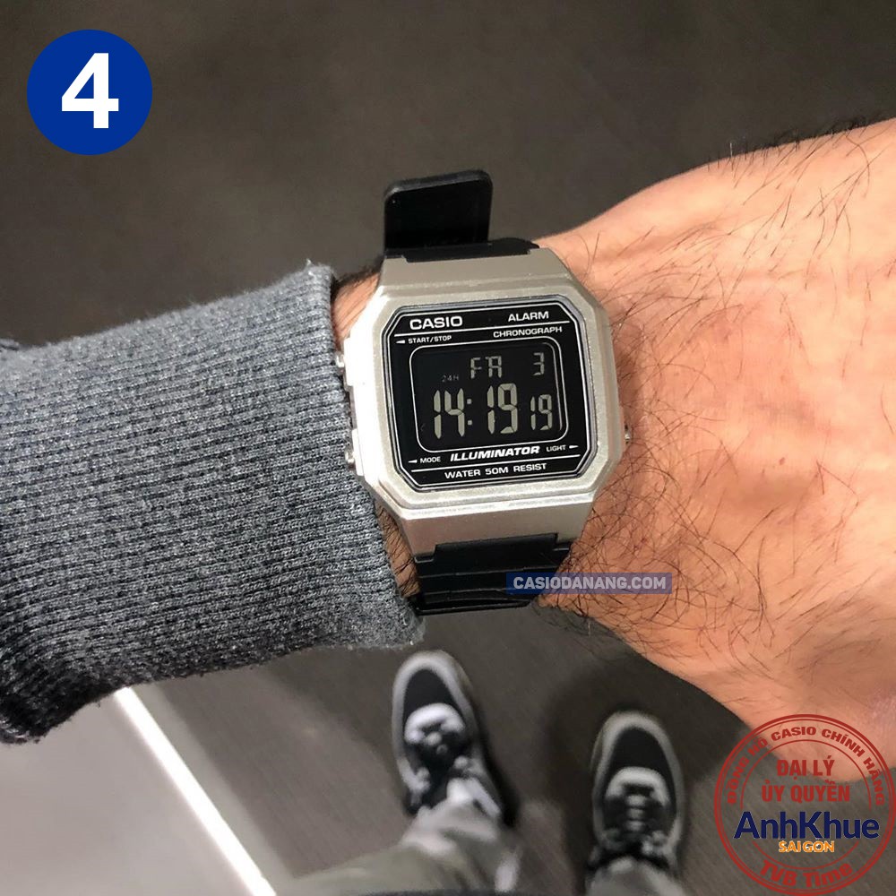 Đồng hồ nam dây nhựa Casio chính hãng Anh Khuê W-217 Series (41mm)