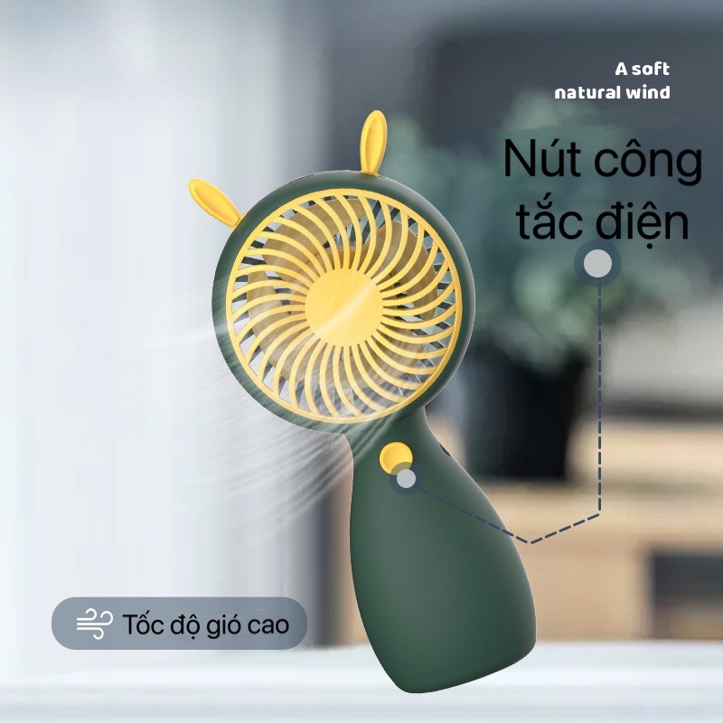 Quạt Nhỏ Cầm Tay USB Quạt Nhỏ Hoạt Hình Cầm Tay Gió Lớn Không Ồn Sạc Điện Mini Cho Ký Túc Xá Sinh Viên,Rare Department