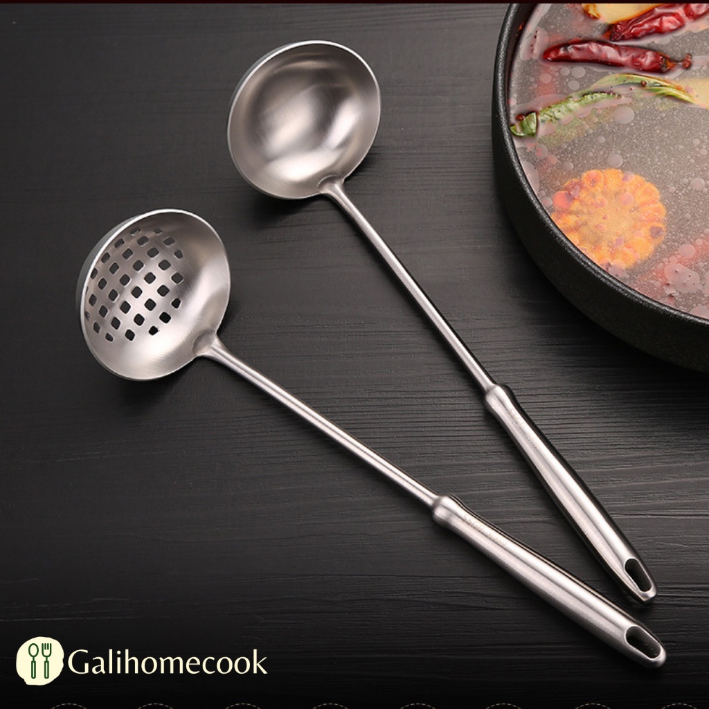 Muôi canh, Vá canh SSGP inox 304 ăn lẩu cao cấp tiêu chuẩn xuất khẩu Đức ( Muôi Thủng - Muôi Canh) | Galihomecook