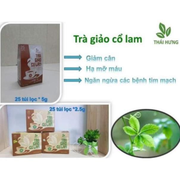 [ 3 hộp]Trà Giảo Cổ Lam Thái Hưng bịch 25 túi lọc hỗ trợ giảm mỡ máu huyết áp cao