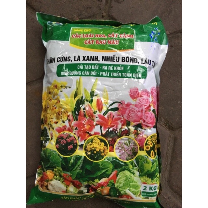 PHÂN BÓN HỮU CƠ VI SINH CAO CẤP SỬ DỤNG CHO HOA &amp; CÂY CẢNH (2kg)