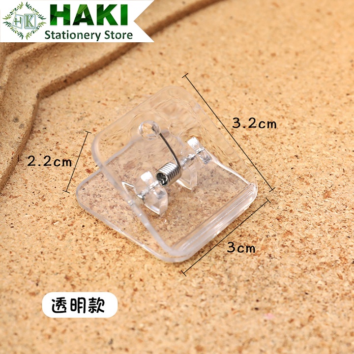 HAKI kẹp giấy trong suốt kẹp bướm giấy kẹp nhựa trong suốt giữ tài liệu tiện lợi KTL06