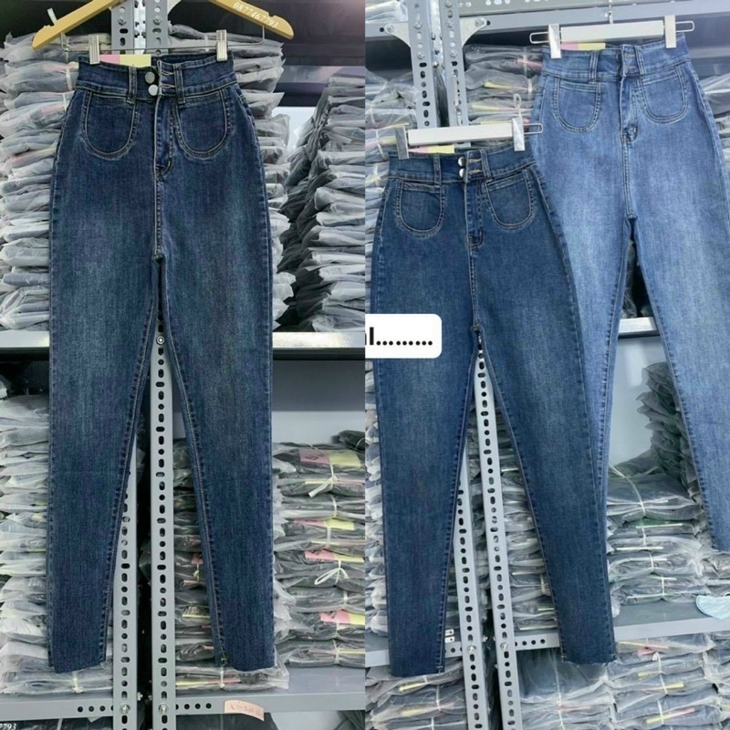 Quần JEAN DÀI TÚI KIỂU 2 NÚC FOM SIÊU CAO