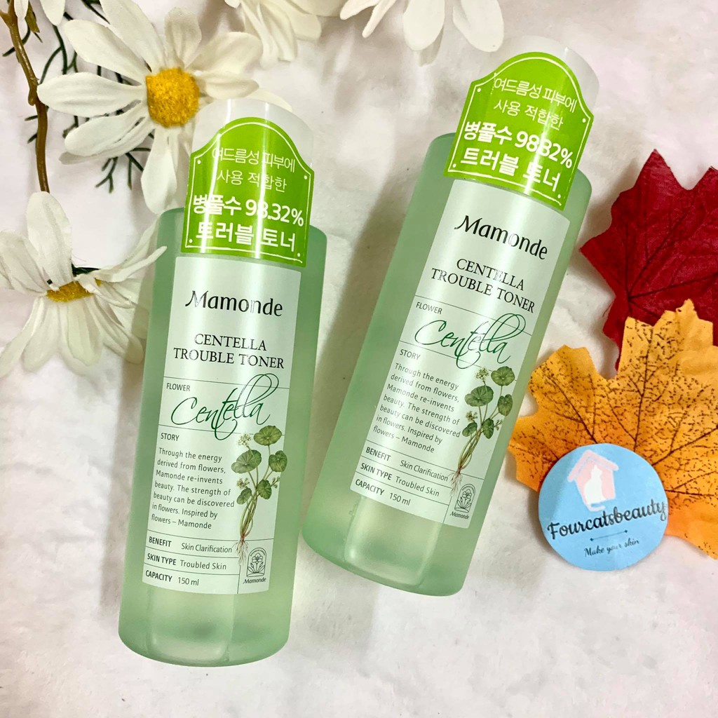 Nước Hoa Hồng Làm Dịu Và Ngăn Ngừa Mụn Chiết Suất Từ Rau Má Mamonde Centella Trouble Toner 250ml