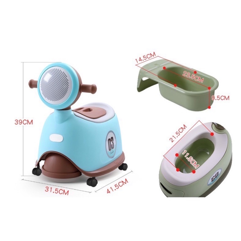 Bô vệ sinh cho bé hình xe máy- bô trẻ em có bánh xe di chuyển được