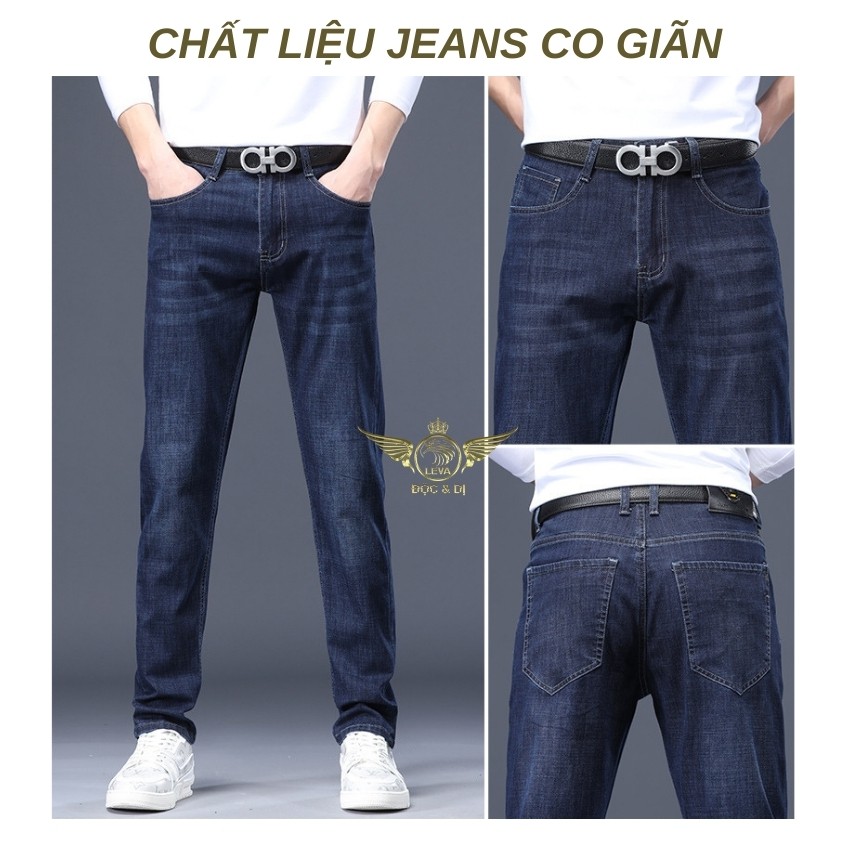 Quần jean nam cao cấp ống đứng LEVAMEN chất liệu vải bò jeans co giãn Basic lịch lãm QJ001 | BigBuy360 - bigbuy360.vn