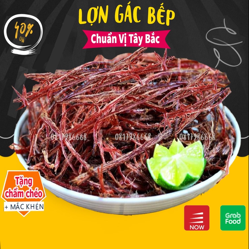 Thịt lợn gác bếp 1KG chuẩn vị Tây Bắc (Tặng chẩm chéo) khô heo sấy hun khói thủ công