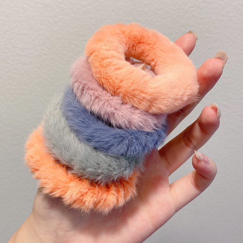 Dây buộc tóc hình thỏ nhồi bông dễ thương phong cách Hàn Quốc