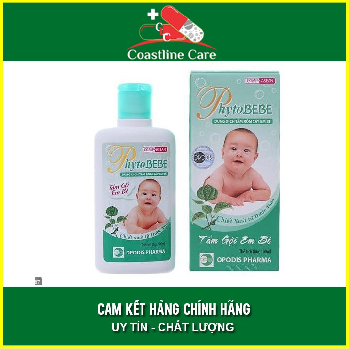 Dung dịch tắm rôm sảy em bé Phytobebe 100ml - Coastlinecare Pharmacy