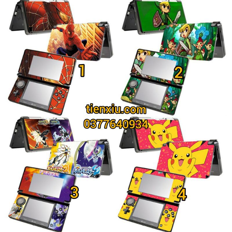 Dán lụa nintendo 3ds  skin 3DS dán 3DS Nintendo 3ds dán lụa trang trí Skin 3ds