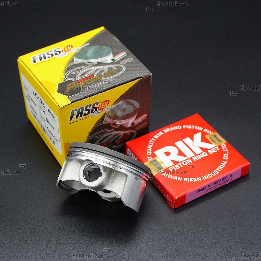 Bộ pis-ton nén Fasstek Racing 65mm 3 bạc cho Exciter