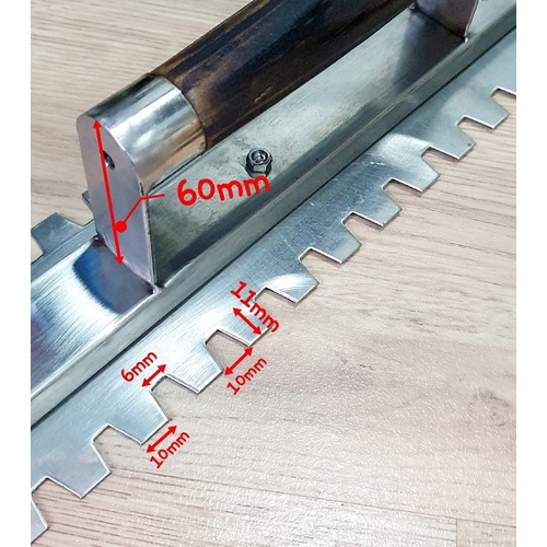 Bay Inox Toàn Phần Lưỡi Dài 50Cm Rãnh Răng Vuông 10MM Chuyên Dụng Lát Gạch Lớn Sàn Rộng